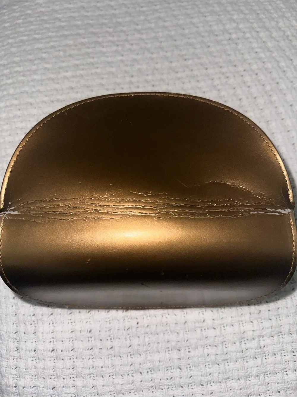 Gucci Brown Leather Sunglasses Case with White Logo cracking
